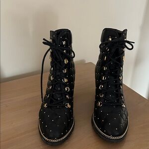 Elegant Black Quilted Ankle Booties